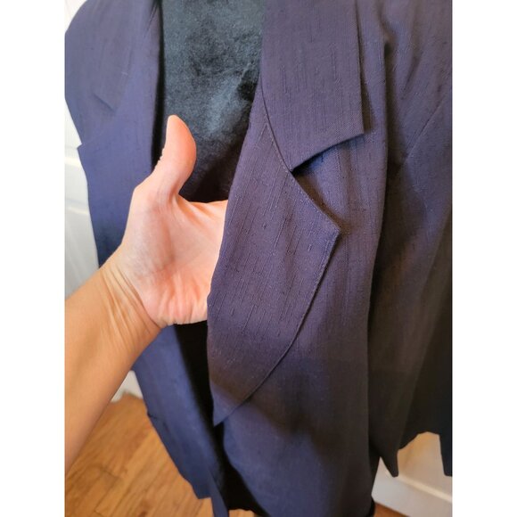Vintage 80s Navy Oversized Single Button Blazer Alice Stuart XL Preppy Nautical - Picture 6 of 9